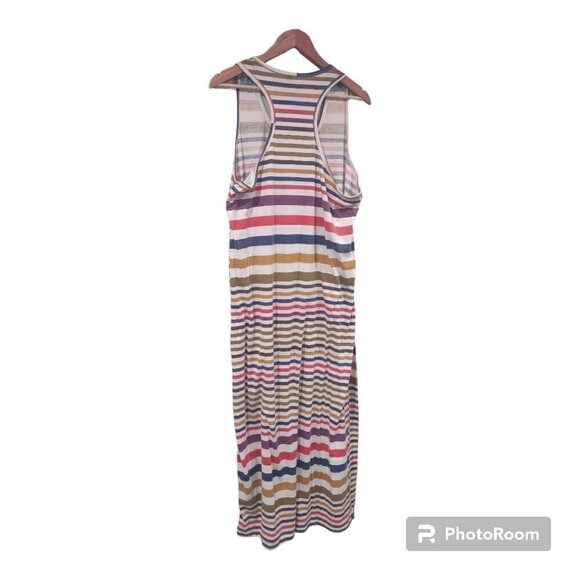 Women's Striped Sleeveless Rainbow Maxi Dress Size 2X - Picture 2 of 4